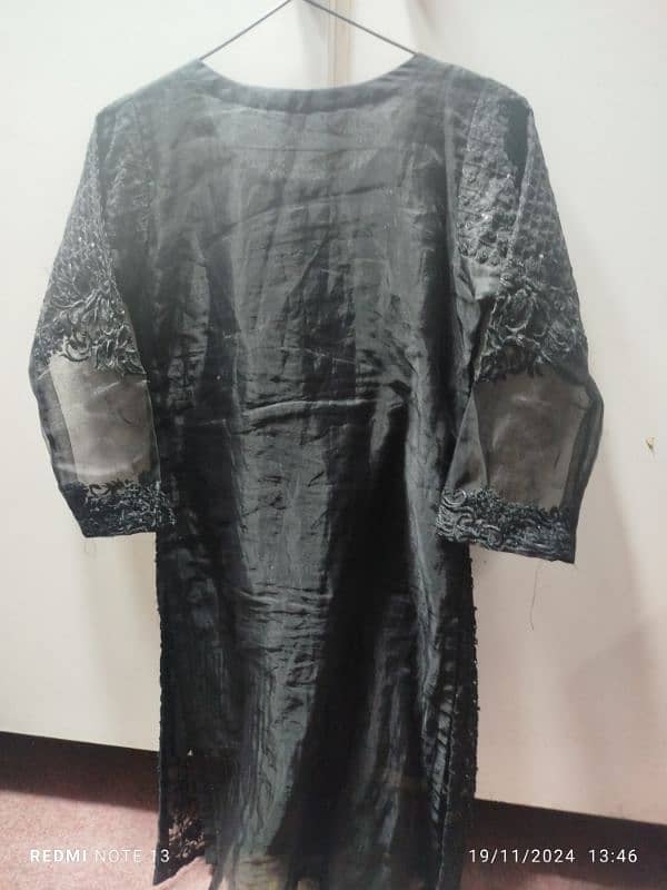 small size black stone dress new condition+dupatta 1