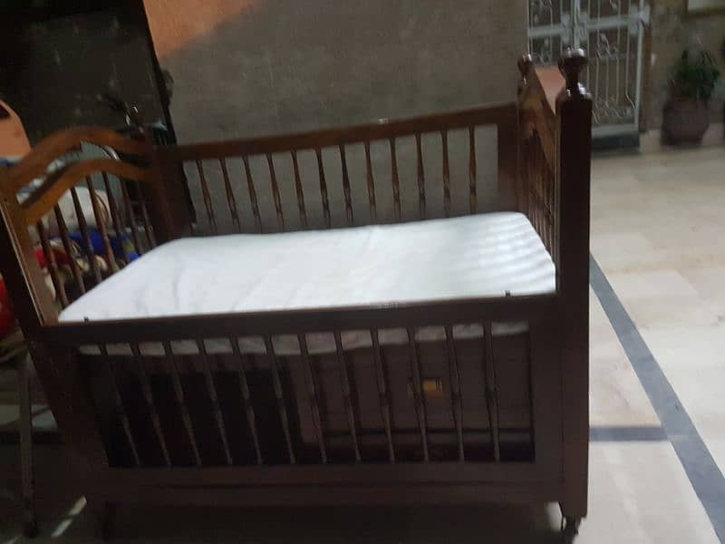 Wodden Baby Cot With Baby Boy Set & With New Matters 6