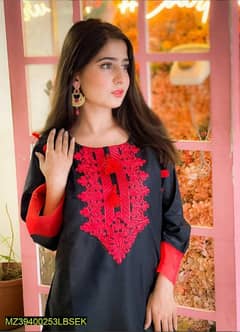 2 PC's women stitch linen Embroidered suit