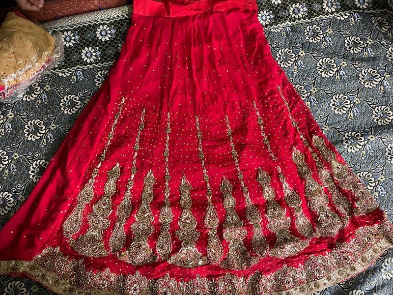 Bridal Lehenga Color Red/Skin 7