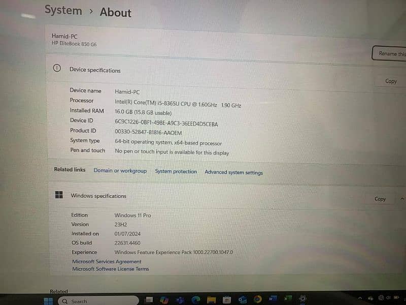 Hp 850 g6 generation 8 , 256 SSD window 11 pro installed New HP logo 8