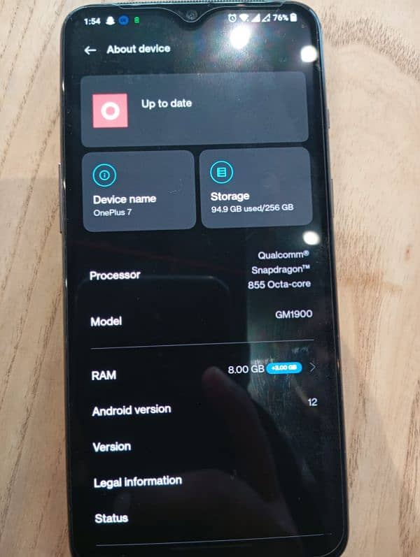 One Plus 7, 256GB Ram 8+3 6