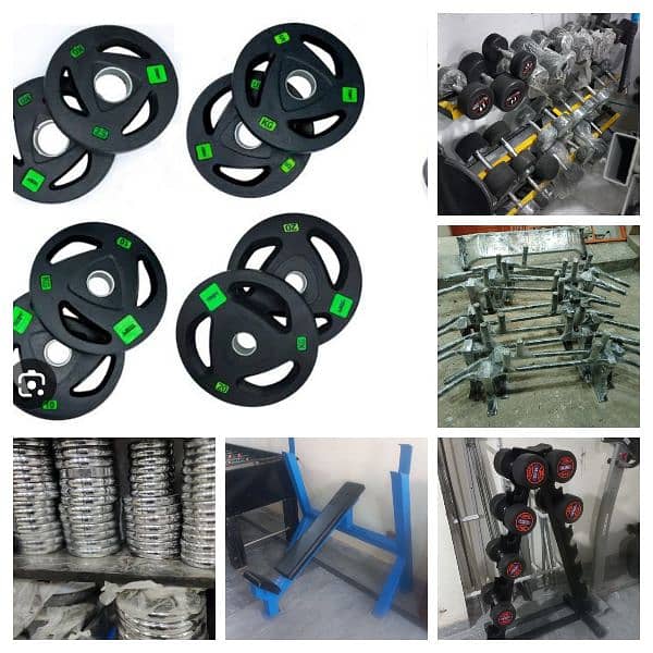 Rubber dumbbell rubber plates plate pull up bar twister olympic gym 3