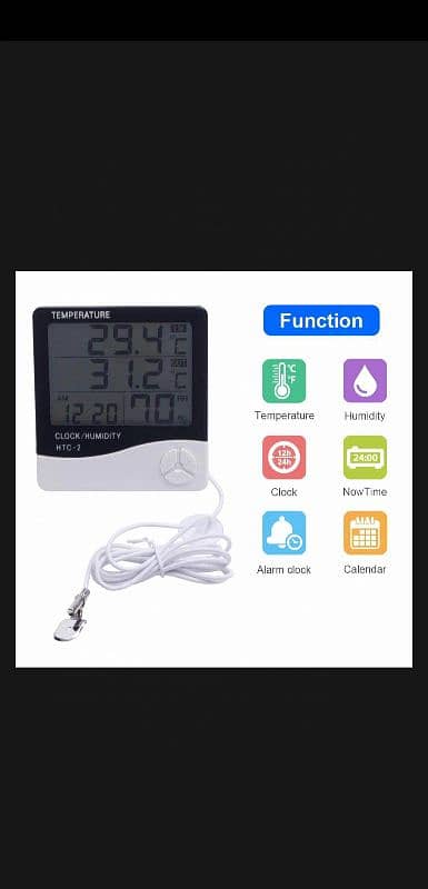 HTC-2 Digital LCD Temperature Humidity Meter Indoor / Outdoor 4