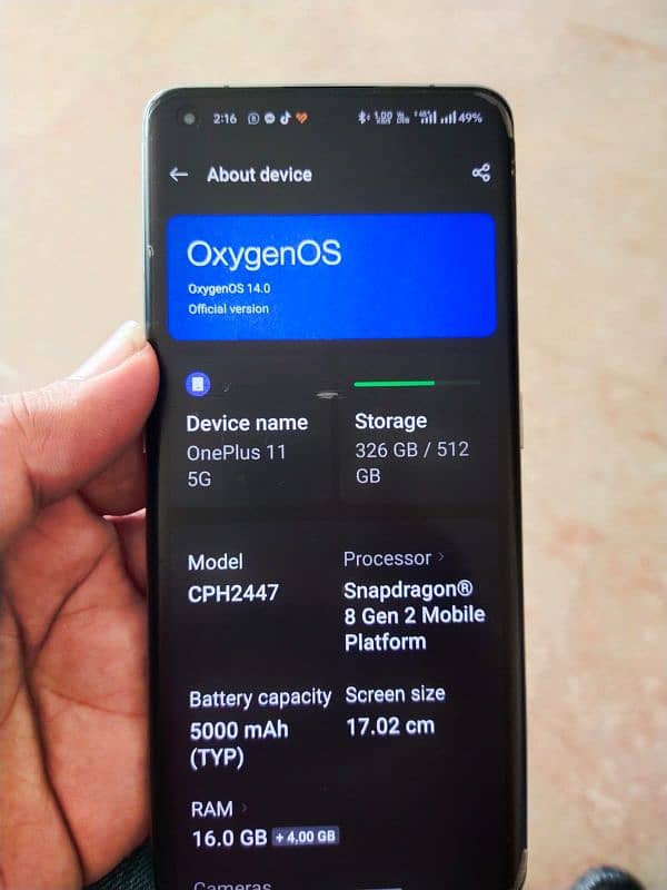 OnePlus 11 5g 16/512 official approved 6