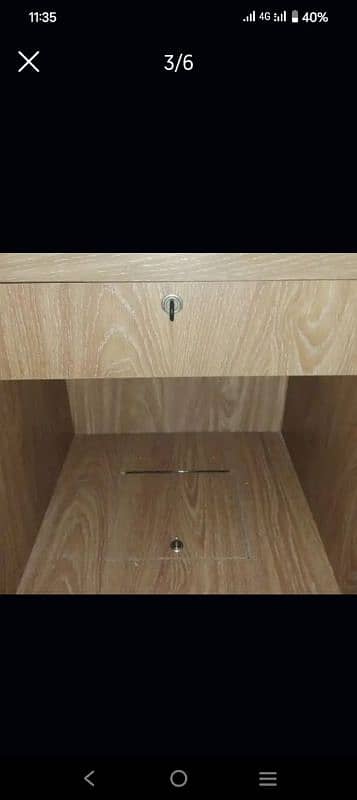 Laminated glossy 3 door Wooden cupboard with drawers for sale 2