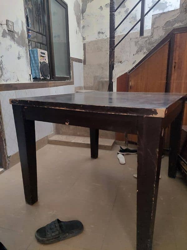 Dining table pure wooden urgent sale 2