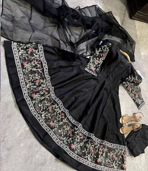 3 Pcs Stitched Cotton Silk Embroider Maxi Suit • Cash on Delivery 0