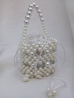 White Beaded Bag | Handmade bag | luxurious design bag