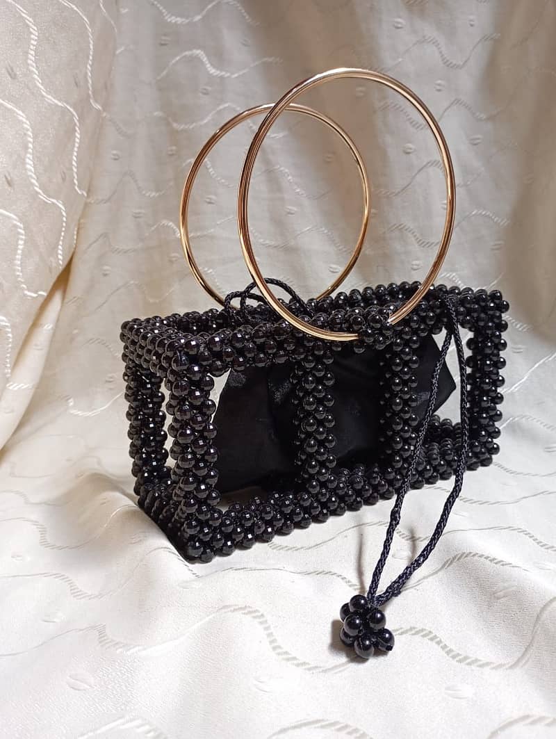 Black Beaded Bag | Stylish bag | Prenium quality bag | 0