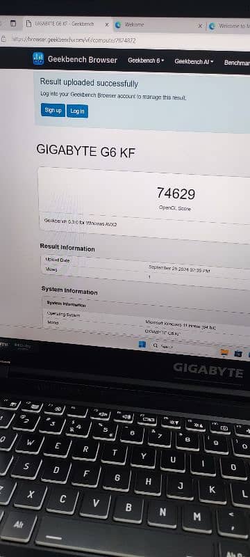 Gigabyte G6  Gaming laptop| 10 core i7 13th Gen | 32gb / 1Tb | 165hz 7