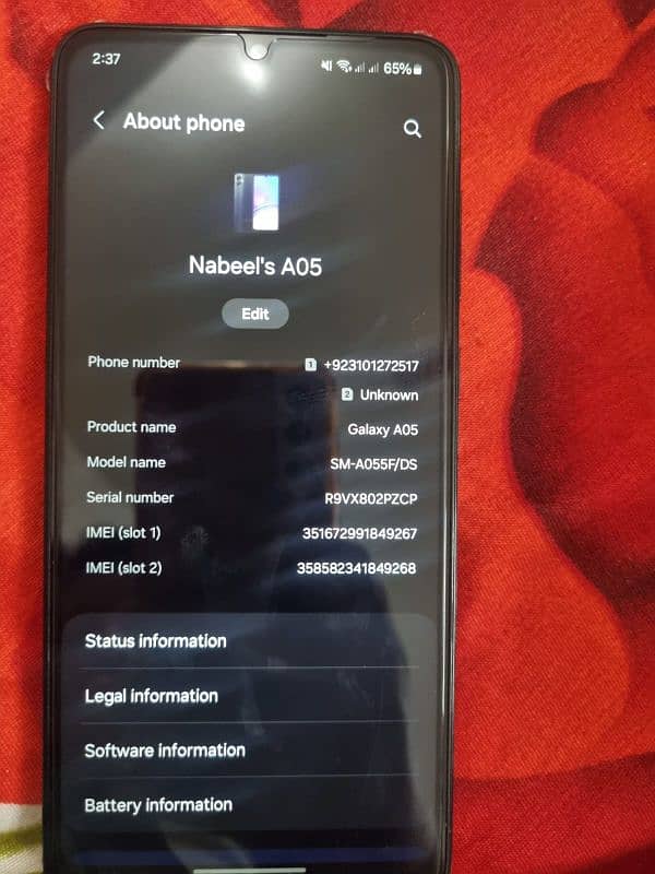 Samsung A05 condition 10/10 2 day used 2