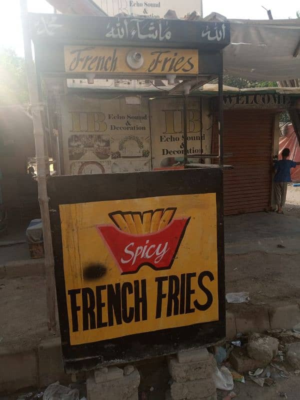 Fries stall with fryer machine & complete accessories 0