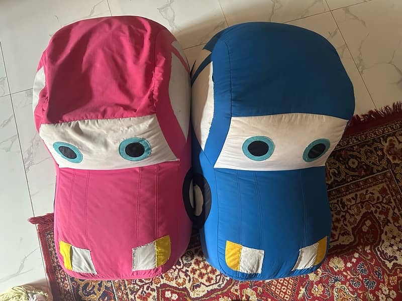 kids car characters bean bags 1