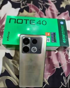 infinix note 40 8,256 condition 10by10 ha box charger st ha all ok ha