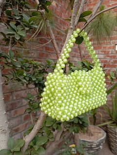 Lime-green beaded bag | High quality bag | stunning look