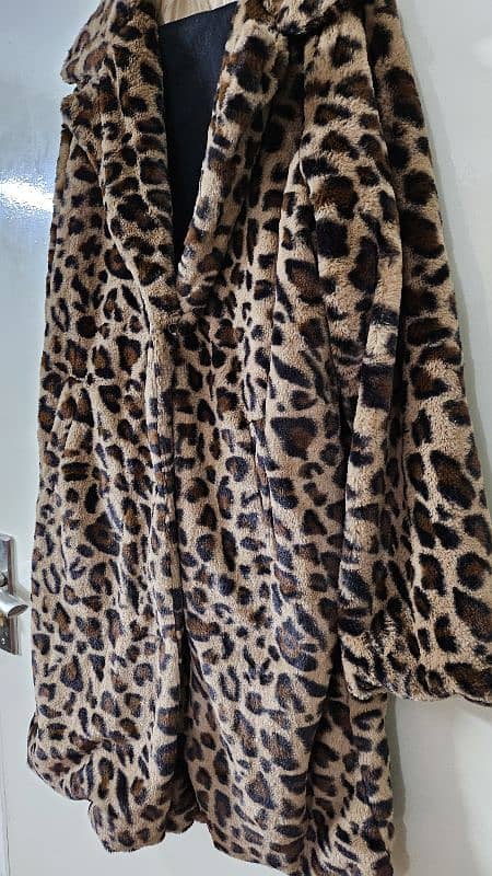 Cheetah print Fur Coat, Long Coat, Cheetah print Coat Fur Coat 1