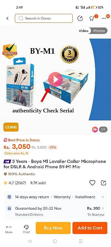 Boya m1 Mic Microphone Earphone Headphone Airbud 1