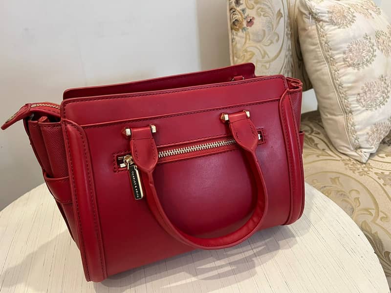 Charles & Keith Red Handbag 1