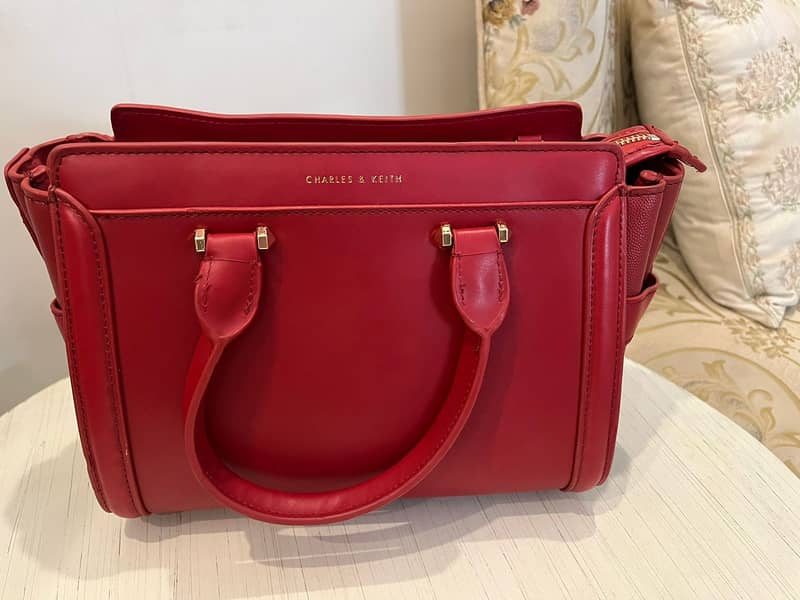 Charles & Keith Red Handbag 3