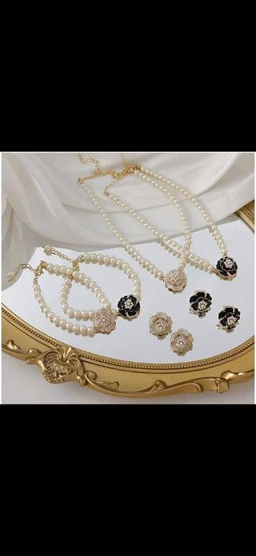 pearl flower combo set for women's 2