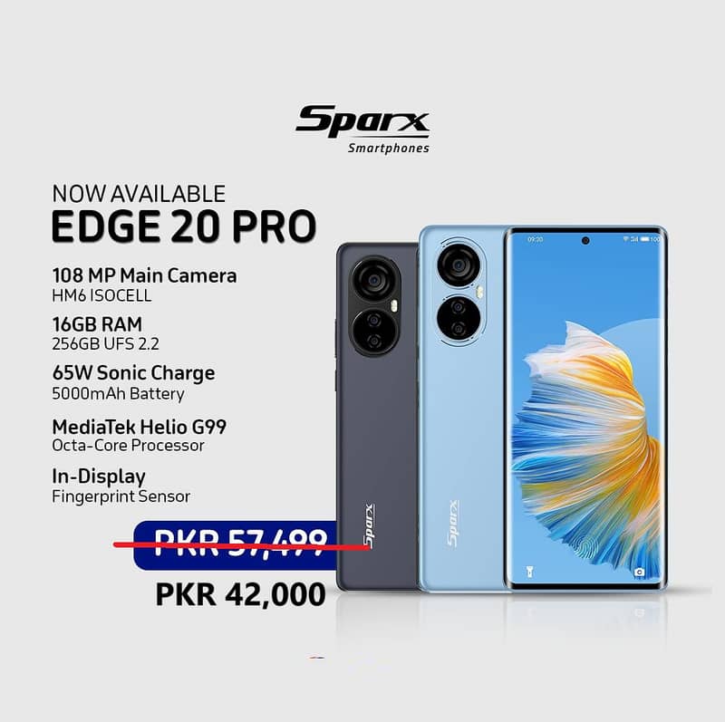 Sparx Edge 20 Pro 108MP Tri Camera, 6.67” Display, 16GB RAM 256GB ROM 0