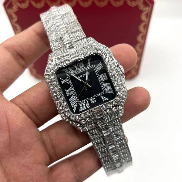 Cartier watch iced stone 2