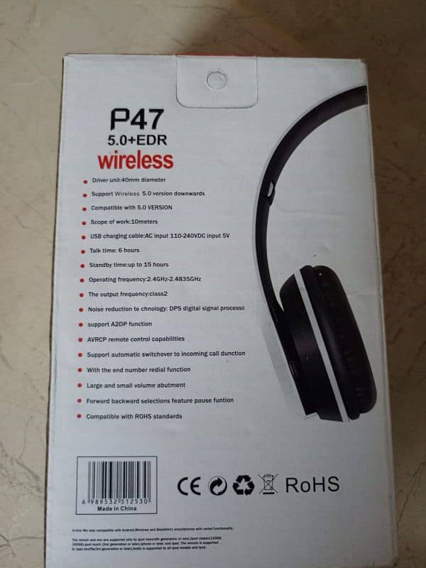 P47 Wireless Headphones With Charging Cable. 1