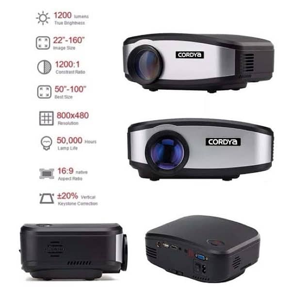 Cordya C6 Mini Led Projector 2