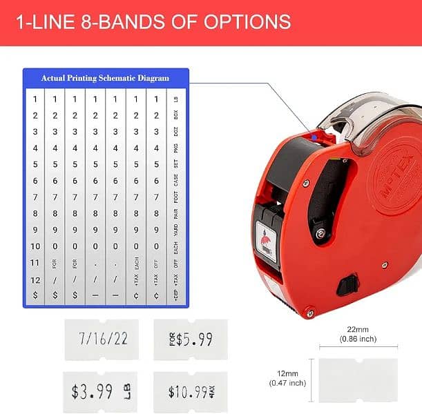 Price leble MTex machine 3