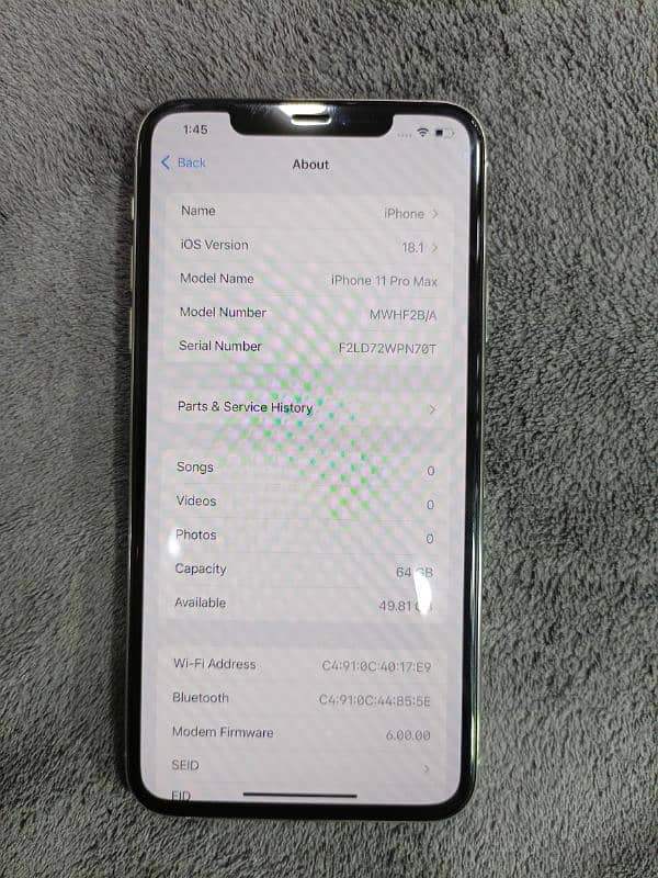 Iphone 11 pro max 64gb NoN PTA 1