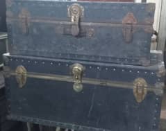 one small and large chest antique