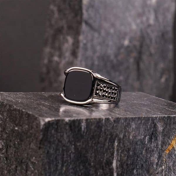 silver onyx ring 0