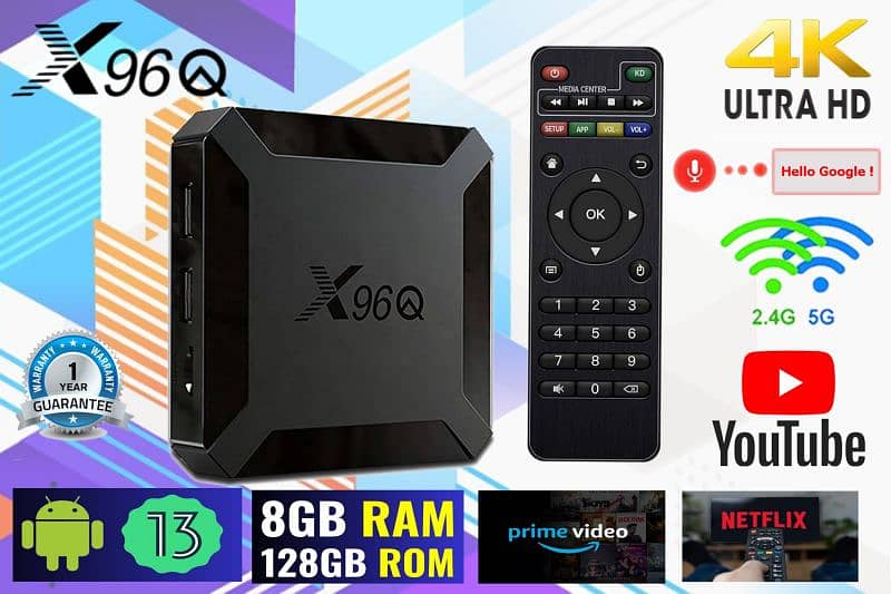 Android Tv Box 8GB rom 128 GB ram 6