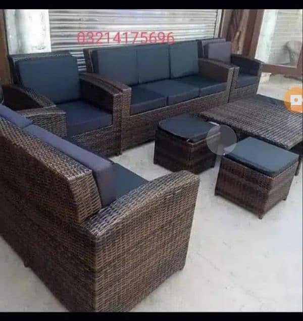 OUTDOOR GARDEN ROOP SET UPVC FURNITURE SOFA SET CHAIRS TABLE UMBRELLA 18