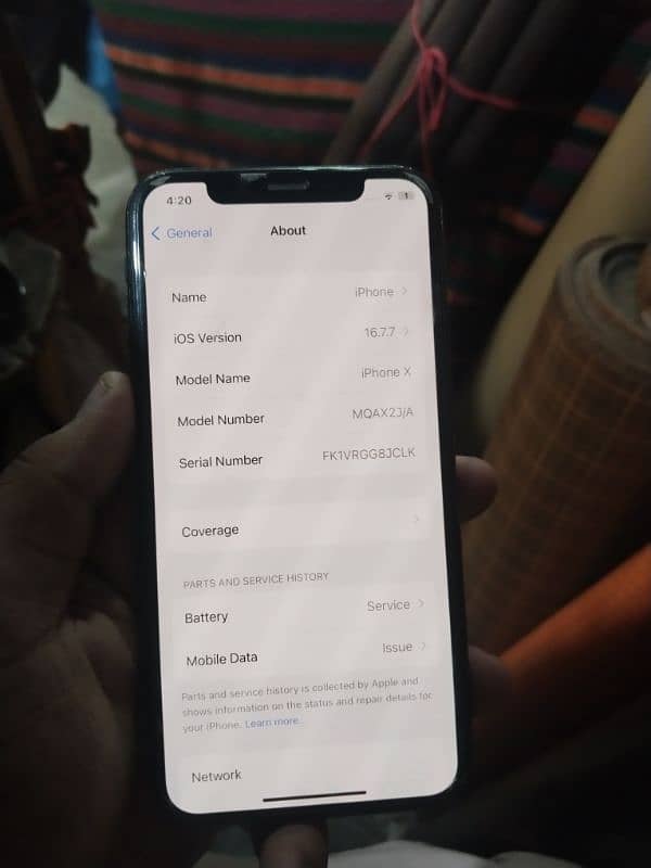 iphone X 64 GB  JV original health 77 6