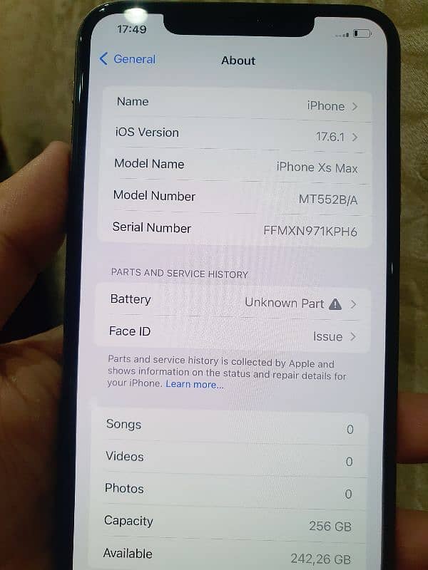 Iphone xsmax 256Gb Dual PTA Approved factryunlock panal change face of 3