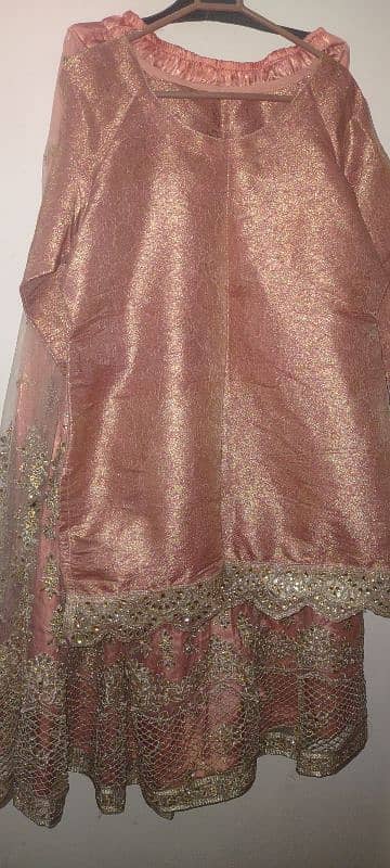 T. pink lehenga 1 time wear only 1