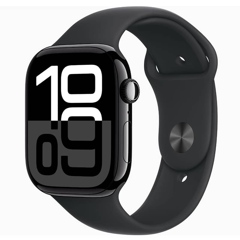 Apple Watch Series 10 46mm Jet Black Aluminum Case with Sport Band 1