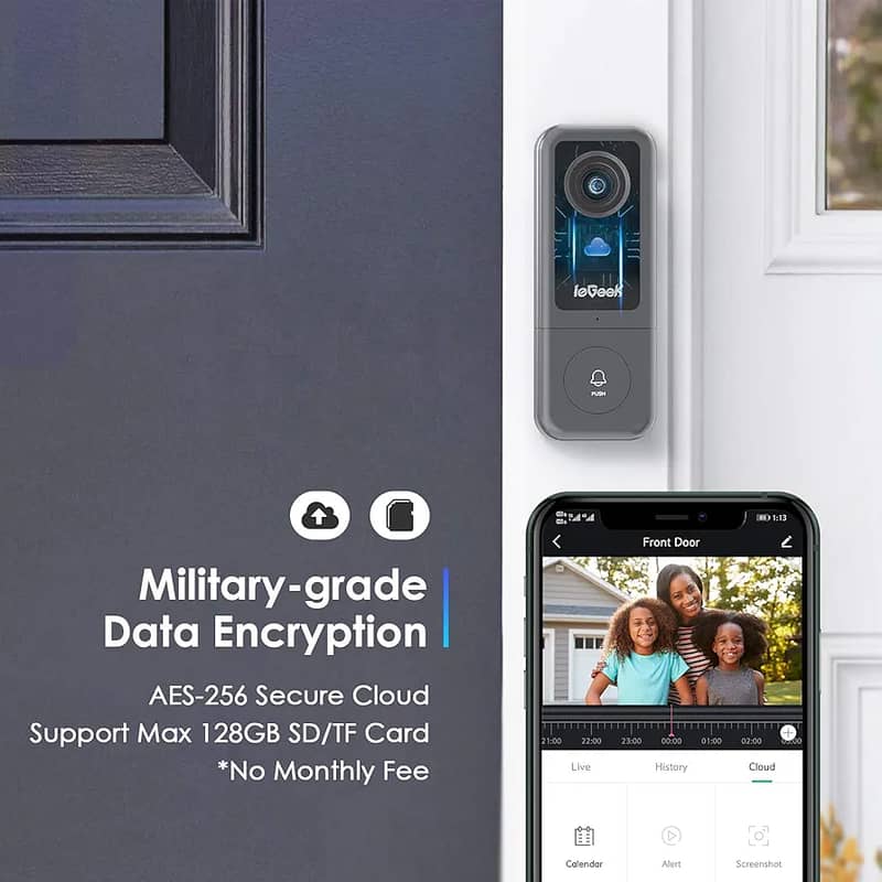 ieGeek J5 WiFi Video Doorbell Camera 2K  Camera with Chime 3