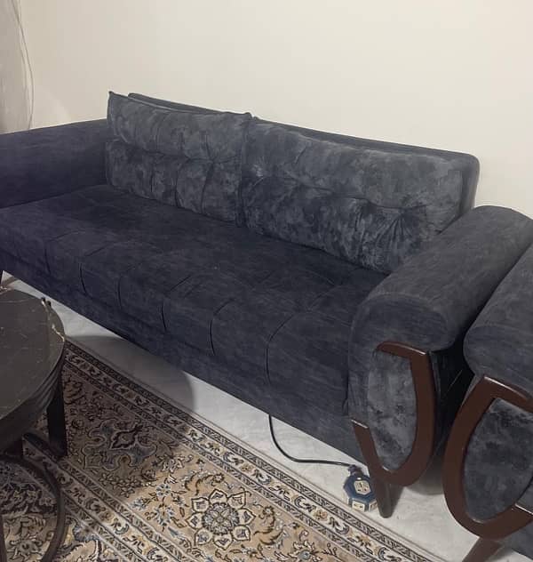 luxury sofa set with diwan and center tables for urgent sale 0