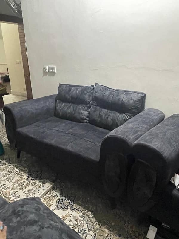 luxury sofa set with diwan and center tables for urgent sale 2