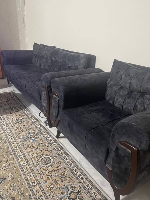 luxury sofa set with diwan and center tables for urgent sale 3