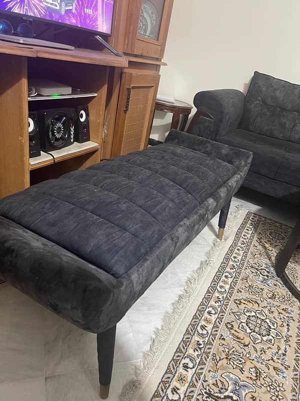 luxury sofa set with diwan and center tables for urgent sale 6