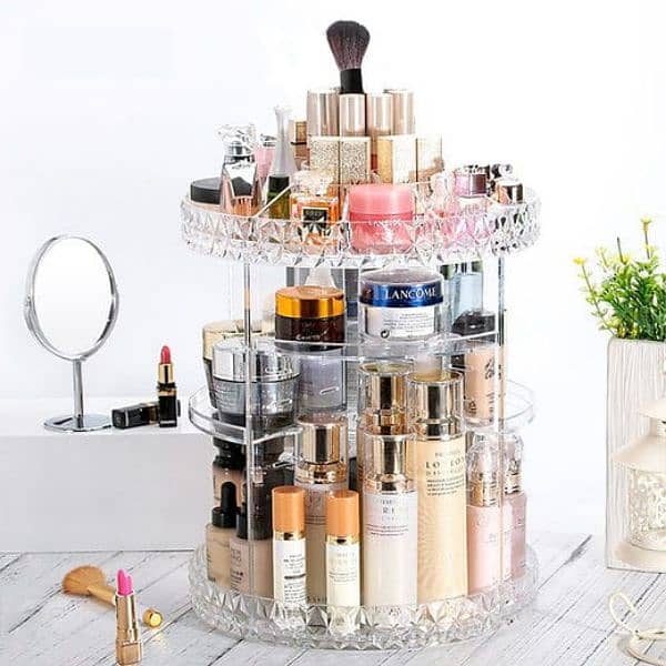 360 Degree Rotating Cosmetics Storage Rack 0