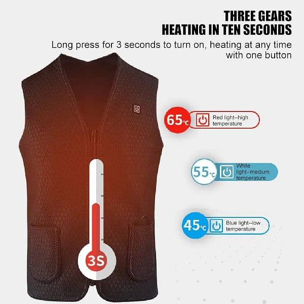 Warmer Waistcoat Heated Warm Vest USB Electric Heating jacket 6