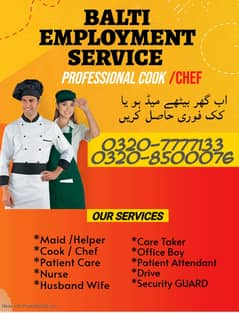 Chinese Cook- Chef -Couple Cook -Maid -Domestic staff