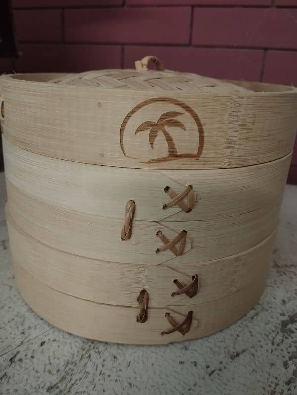 Bamboo Steamer - 8 inch Double layer all natural 0