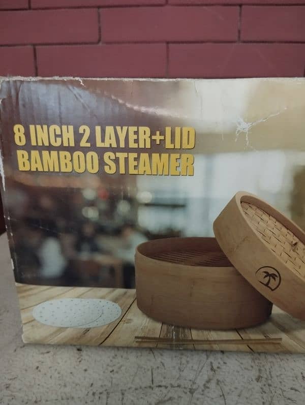 Bamboo Steamer - 8 inch Double layer all natural 3