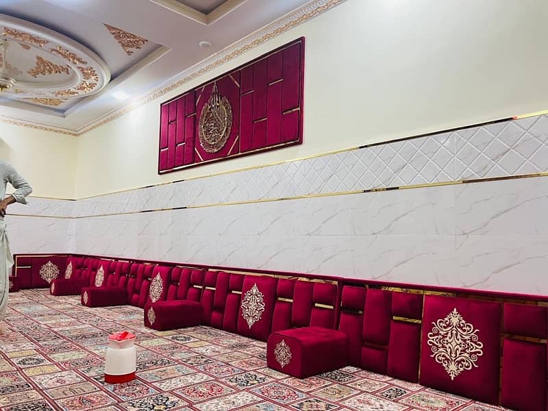 New Design curtain carpets Arabic majlis wallpaper 10